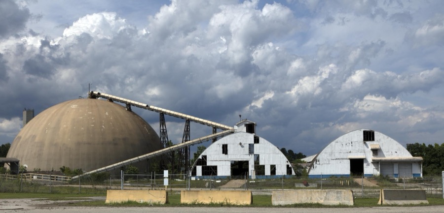 Industrial scene in Georgetown, South Carolina. Once the home of Carolina Lowcounty gentry, Georgetown became South Carolina's leading industrial center and home to rice, lumber, and even steel mills