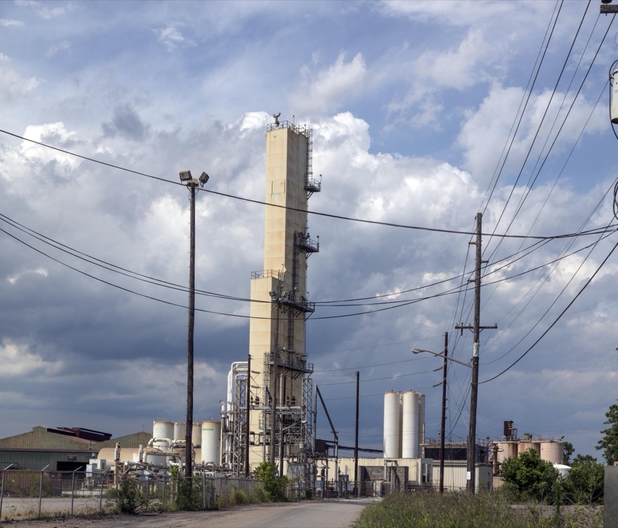 Industrial scene in Georgetown, South Carolina. Once the home of Carolina Lowcounty gentry, Georgetown became South Carolina's leading industrial center and home to rice, lumber, and even steel mills