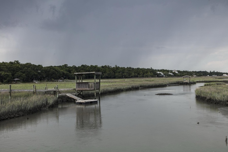 Scene on marshy Pawley's Island, a barrier island in Georgetown County, South Carolina