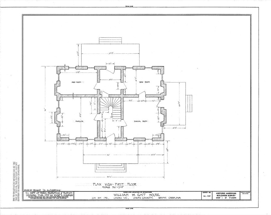 William H. Gist House, U.S. Route 176, Union, Union County, SC