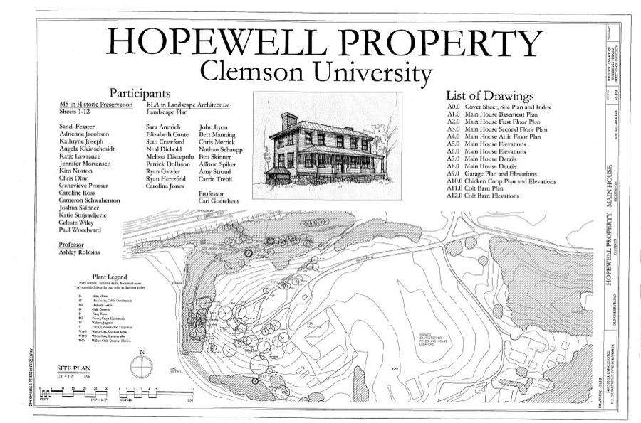 Hopewell Plantation, Clemson University Campus, near intersection of Old Cherry Road and Old Stone Church Road, Clemson, Pickens County, SC