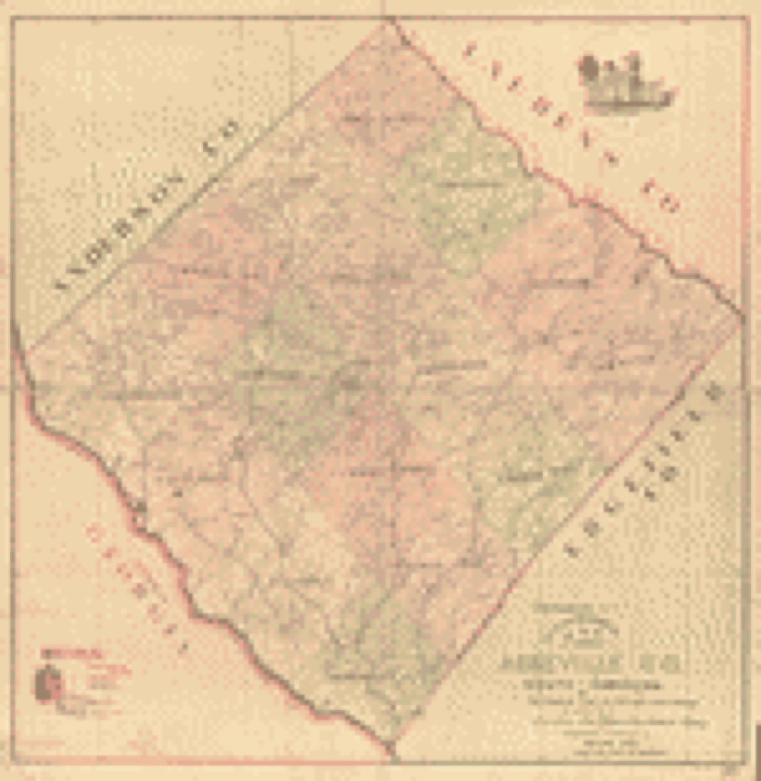 Land ownership map, 1895 - Official topographical map of Abbeville Co., South Carolina