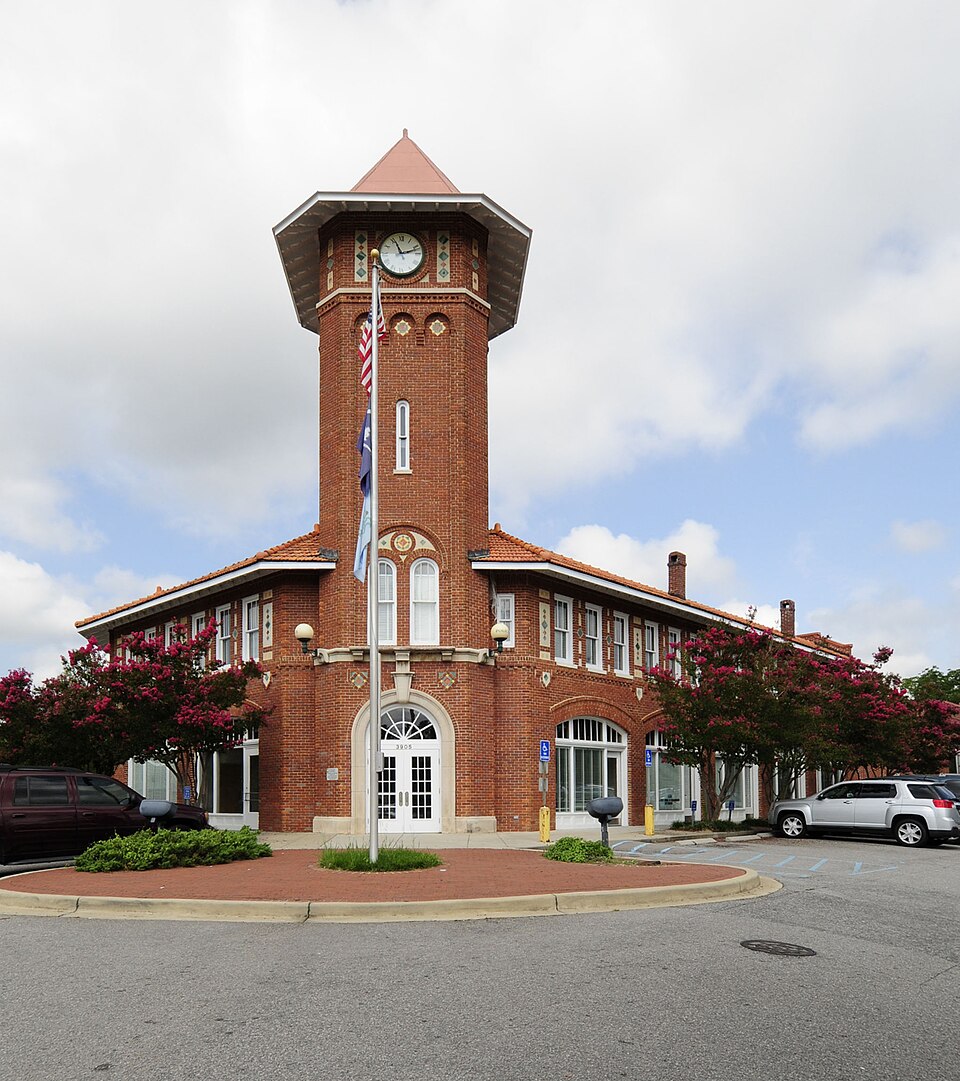 Photograph of Eau Claire Town Hall and Survey Publishing Company Building