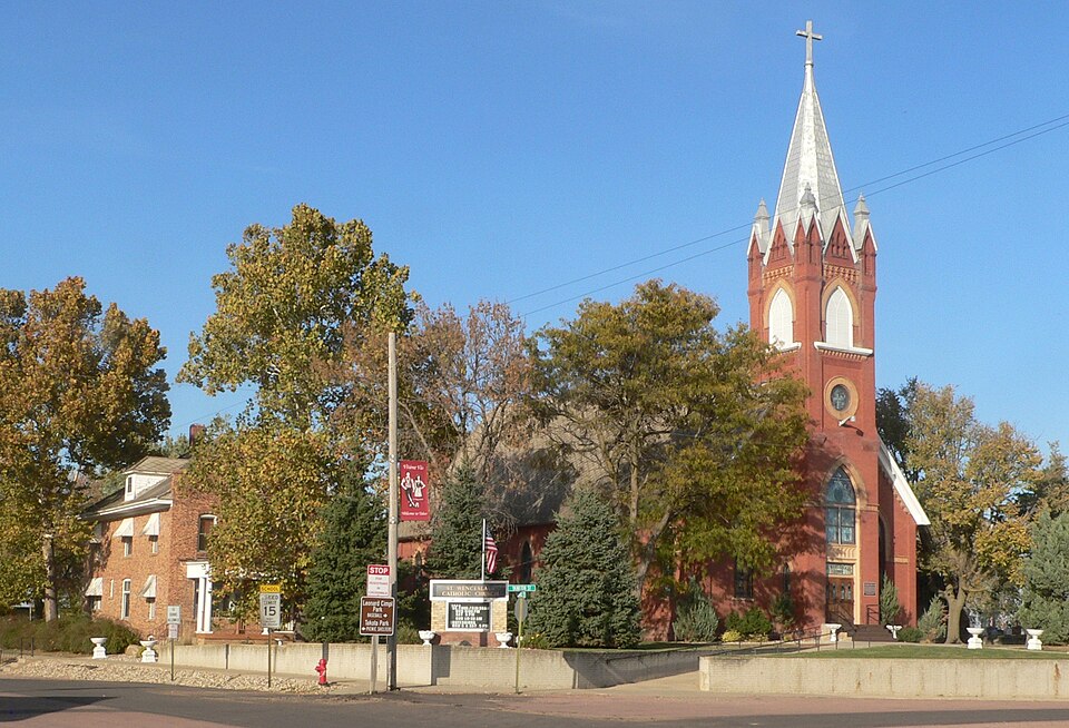 Photograph of St. Wenceslaus Catholic Church and Parish House
