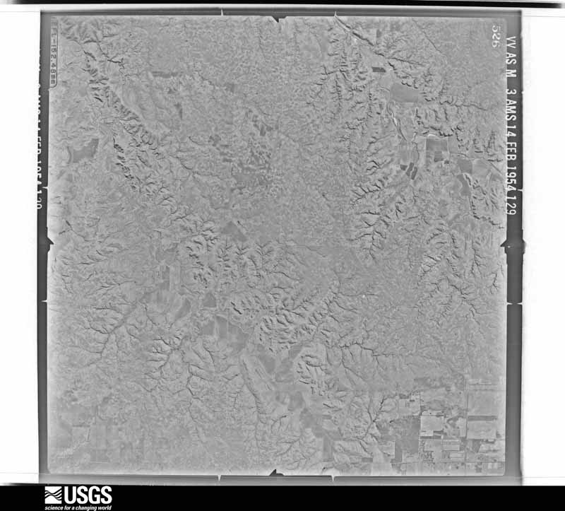 U.S. Geological Survey aerial photograph, 1954-02-14, scale 1:64600