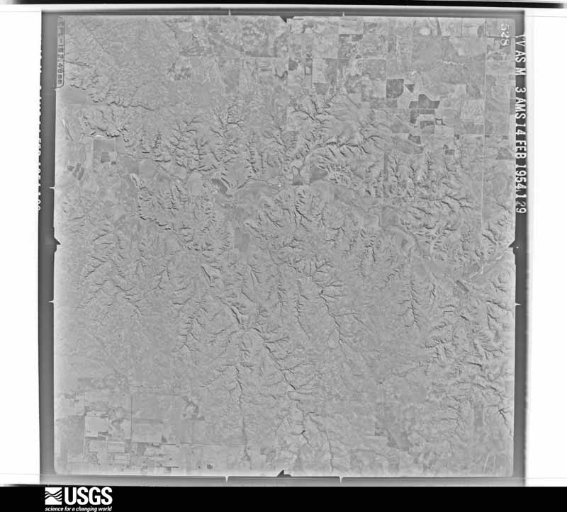 U.S. Geological Survey aerial photograph, 1954-02-14, scale 1:64600