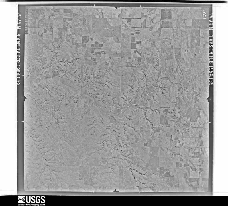 U.S. Geological Survey aerial photograph, 1954-02-14, scale 1:64600