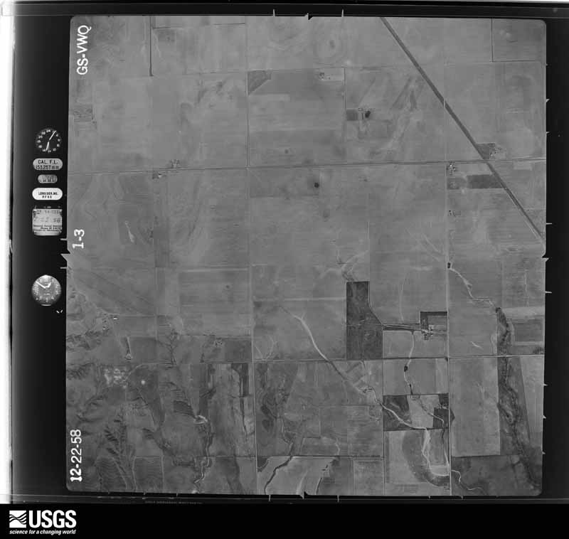 U.S. Geological Survey aerial photograph, 1958-12-22, scale 1:17400