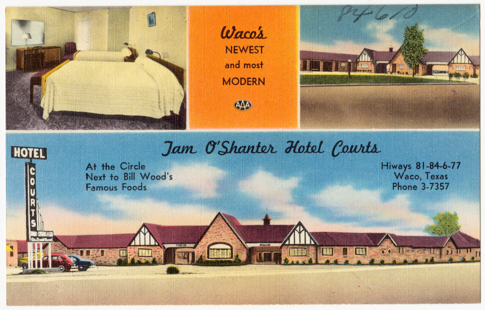 Waco's newest and most modern, Tam O'Shanter Hotel Courts, hiways 81-84-6-77, Waco, Texas, Boston Public Library - undated