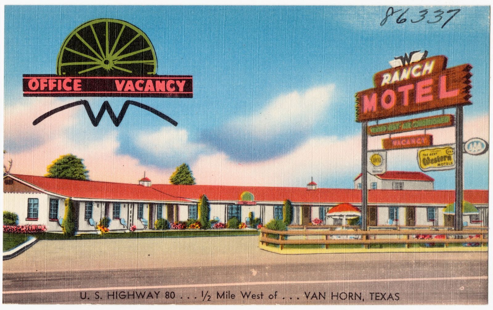 Ranch Motel, U.S. Highway 80... 1/2 mile west of... Van Horn, Texas, Boston Public Library - undated