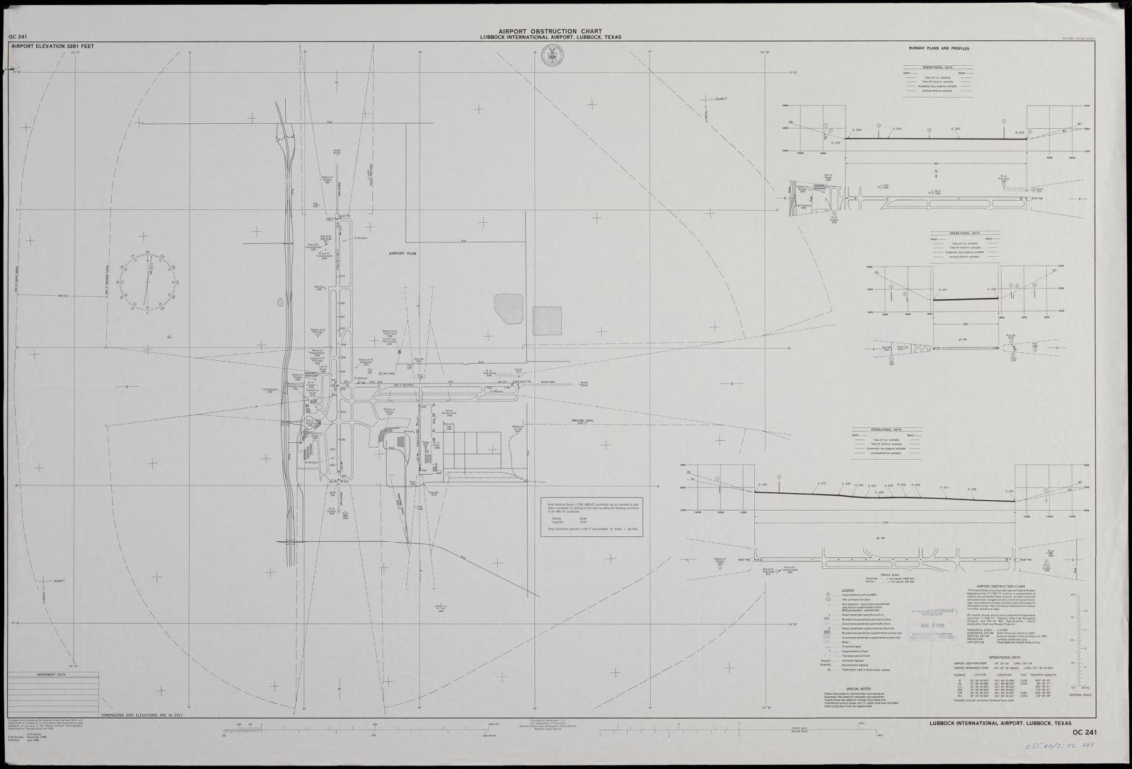 Airport obstruction chart OC 241, Lubbock International Airport, Lubbock, Texas, Boston Public Library - undated