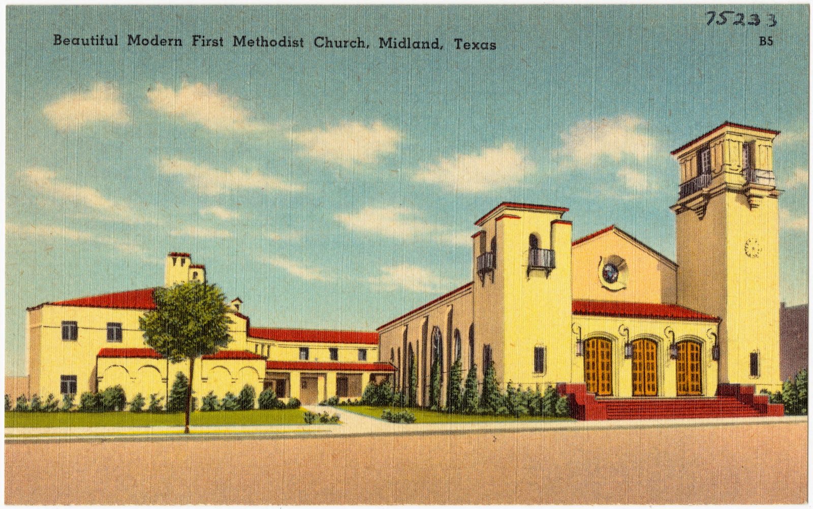 Beautiful modern First Methodist Church, Midland, Texas, Boston Public Library - undated