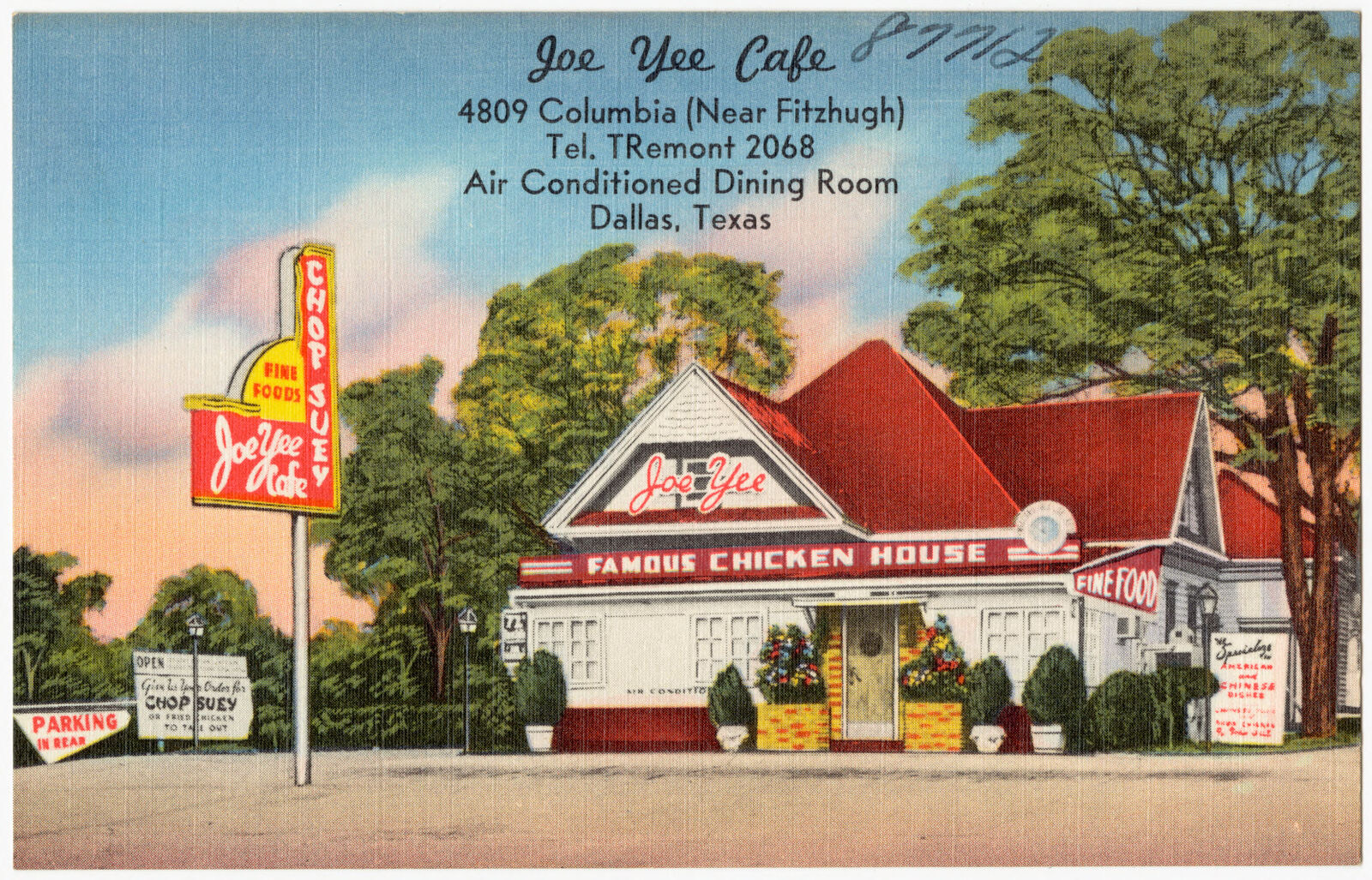 Joe Yee Café, 4809 Columbia (near Fitzhugh), Dallas, Texas, Boston Public Library - undated