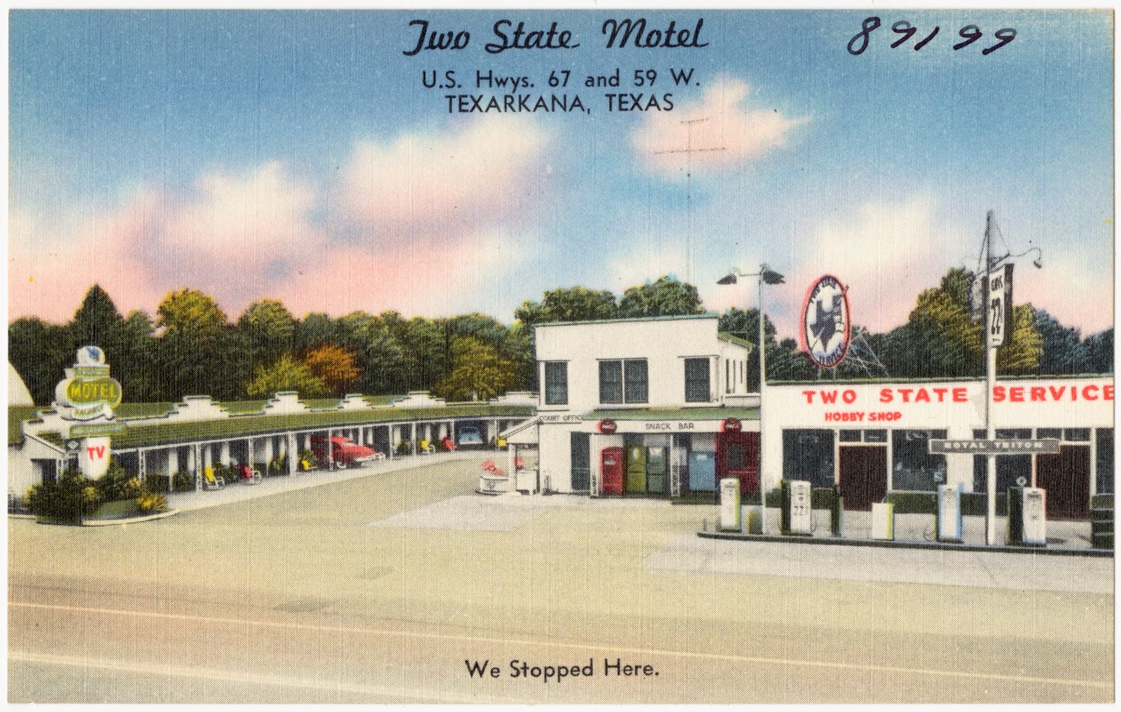 Two State Motel, U.S. hyws. 67 and 59 W., Texarkana, Texas, Boston Public Library - undated