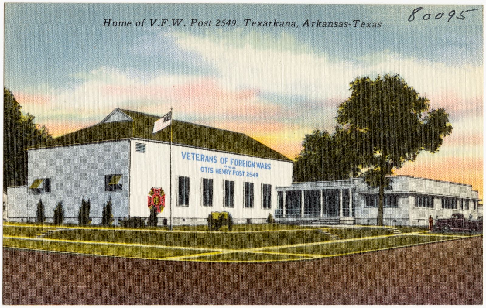 Home of V. F. W. Post 2549, Texarkana, Arkansas - Texas, Boston Public Library - undated