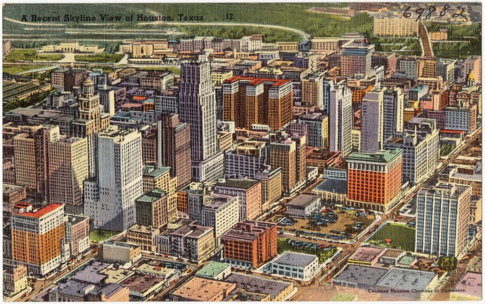 A recent skyline view of Houston, Texas, Boston Public Library - undated