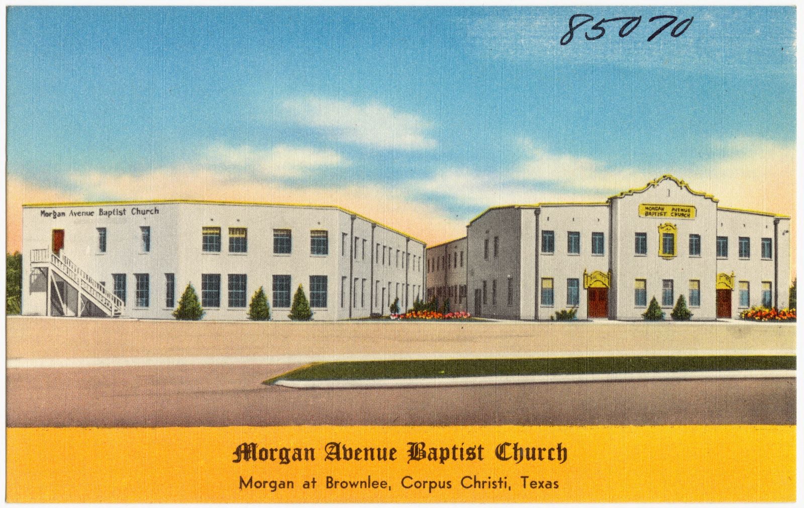 Morgan Avenue Baptist Church, Morgan at Brownlee, Corpus Christi, Texas, Boston Public Library - undated