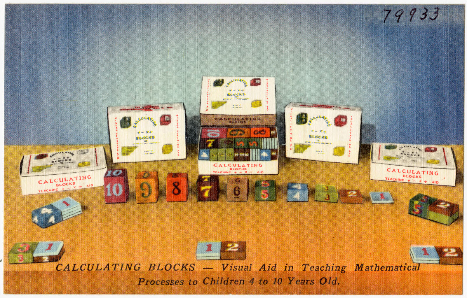 Calculating Blocks -- Visual aid in teaching mathematical process to children 4 to 10 years old., Boston Public Library - undated