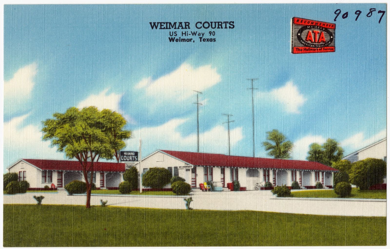 Weimar Courts, U.S. Hi-Way 90, Welmar, Texas, Boston Public Library - undated
