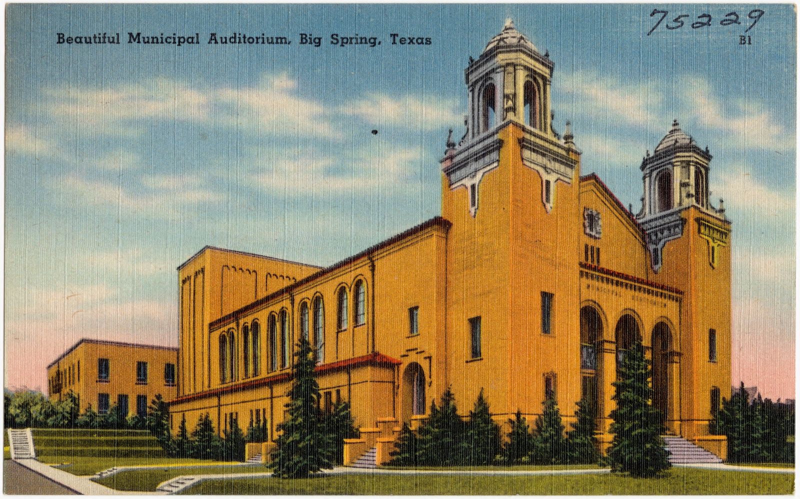 Beautiful Municipal Auditorium, Big Spring, Texas, Boston Public Library - undated
