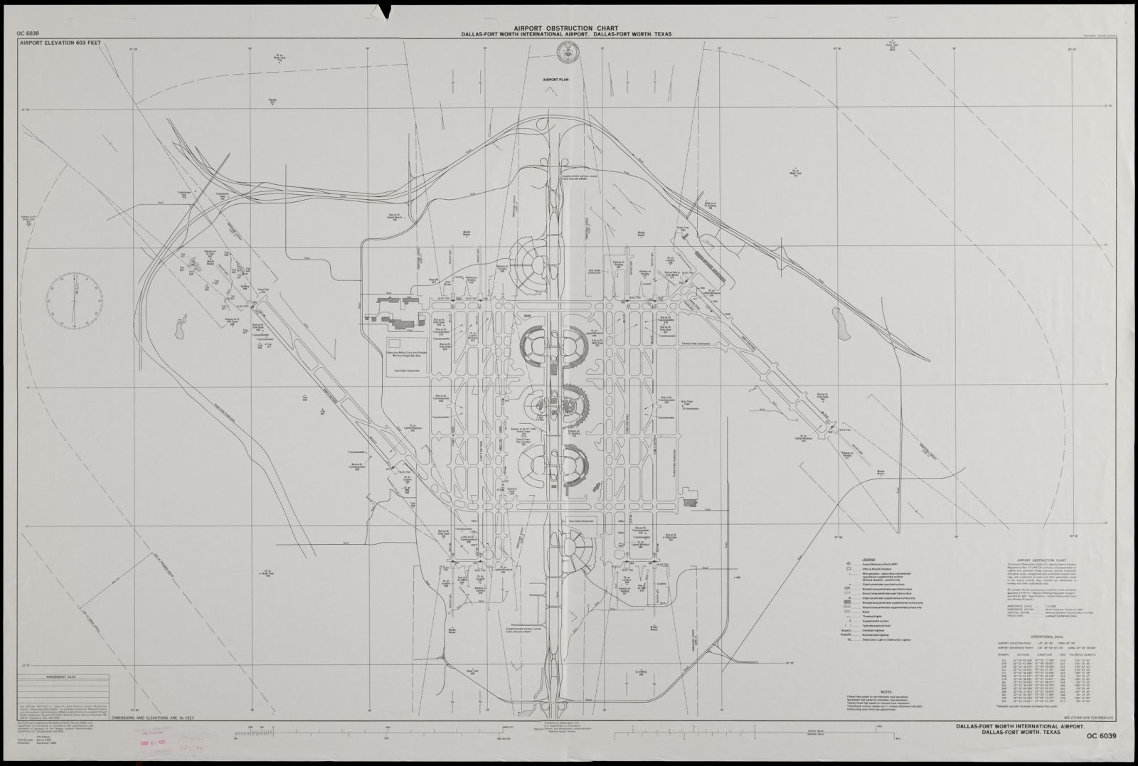 Airport obstruction chart, OC 6039, Dallas--Fort Worth International Airport, Dallas--Fort Worth, Texas, Boston Public Library - undated