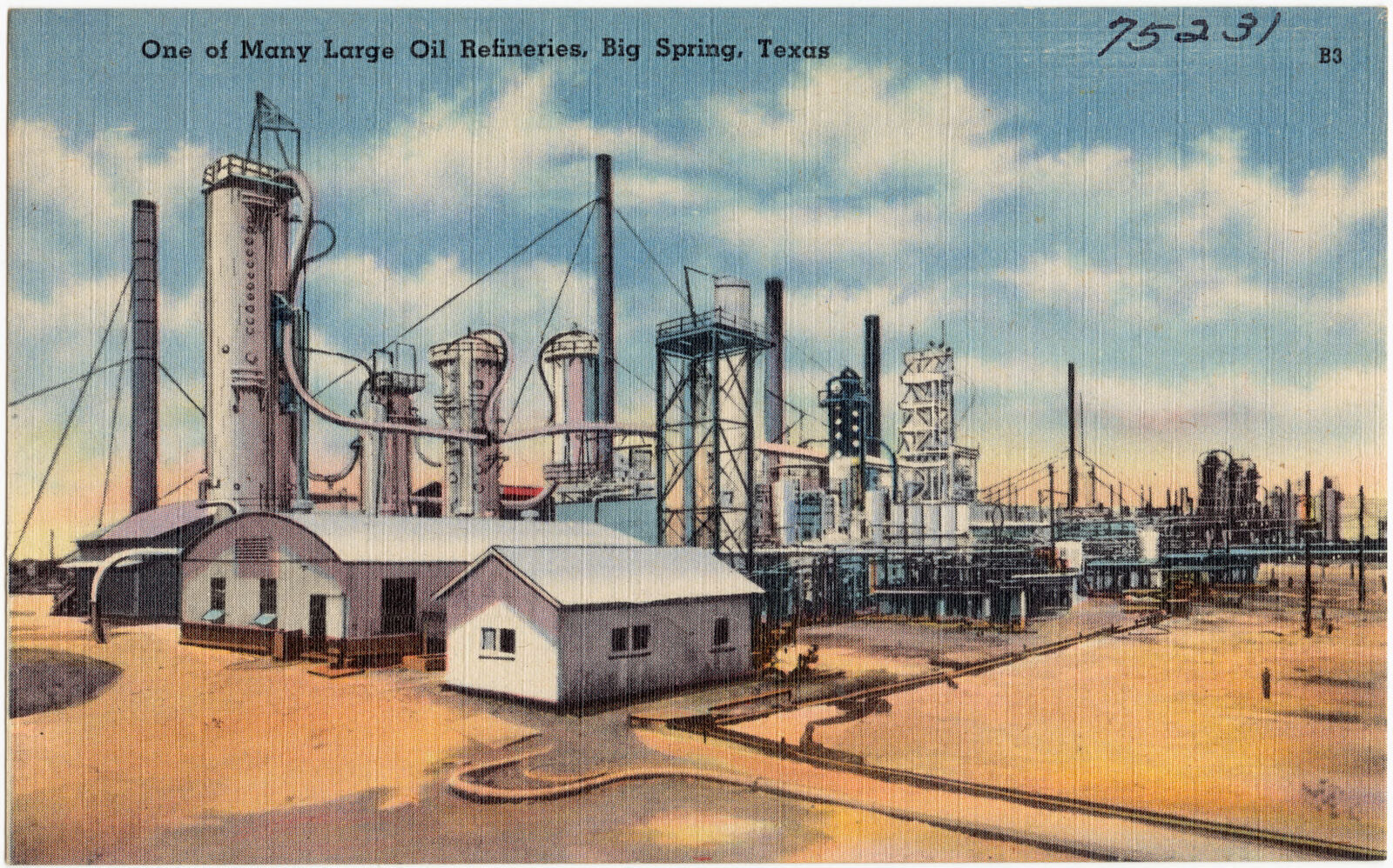 One of many large oil refineries, Big Spring, Texas, Boston Public Library - undated