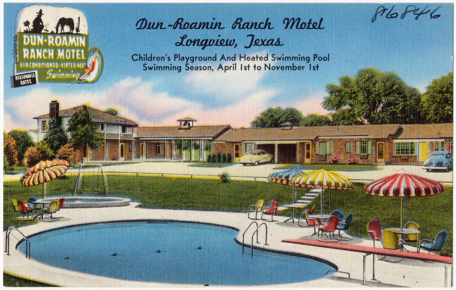 Dun-Roamin Ranch Motel, Longview, Texas, Boston Public Library - undated