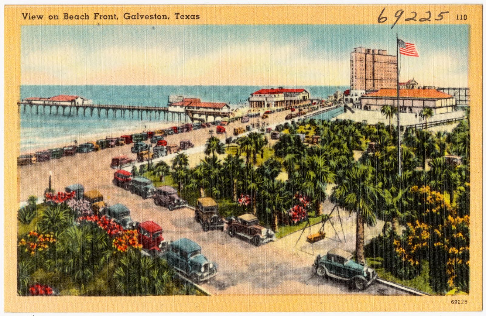 View on beach front, Galveston, Texas, Boston Public Library - undated