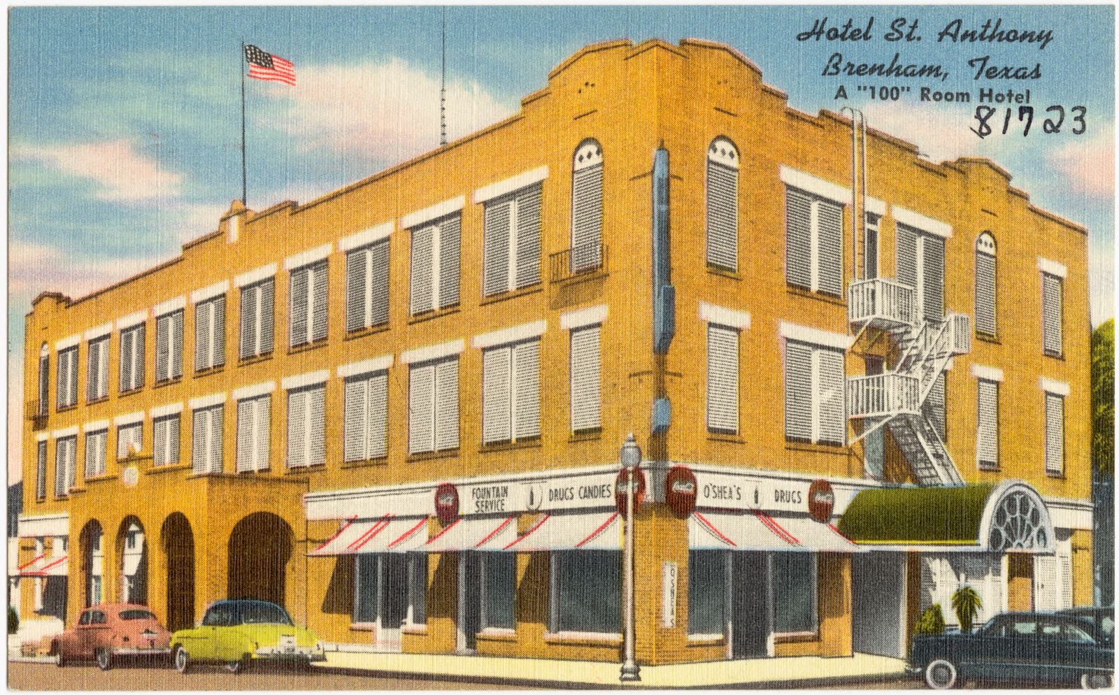 Hotel St. Anthony, Brenham, Texas, Boston Public Library - undated