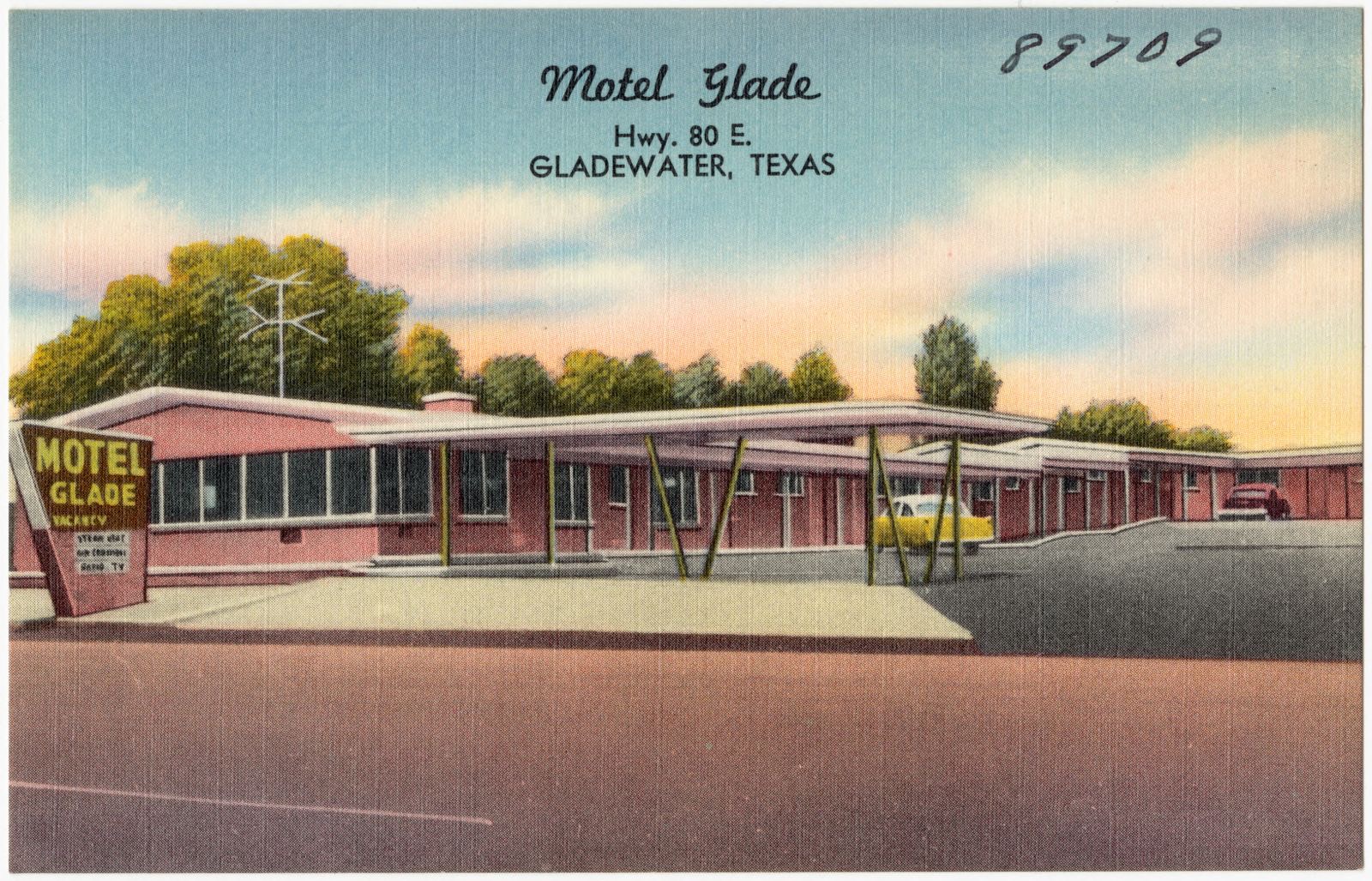 Motel Glade, Hwy. 80 E., Gladewater, Texas, Boston Public Library - undated