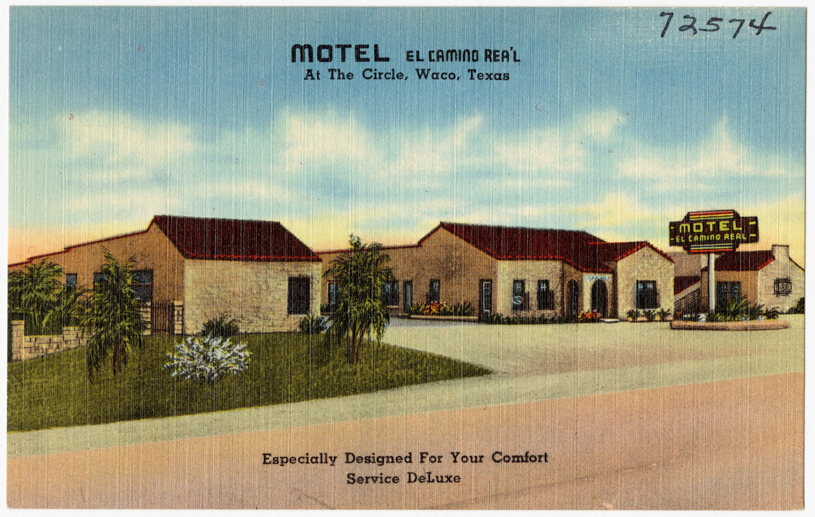 Motel El Camino Rea'l, at the circle, Waco, Texas, Boston Public Library - undated