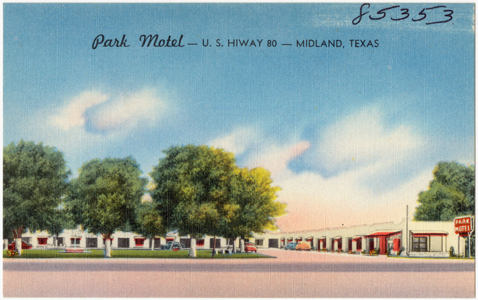 Park Motel -- U.S. Hiway 80 -- Midland, Texas, Boston Public Library - undated