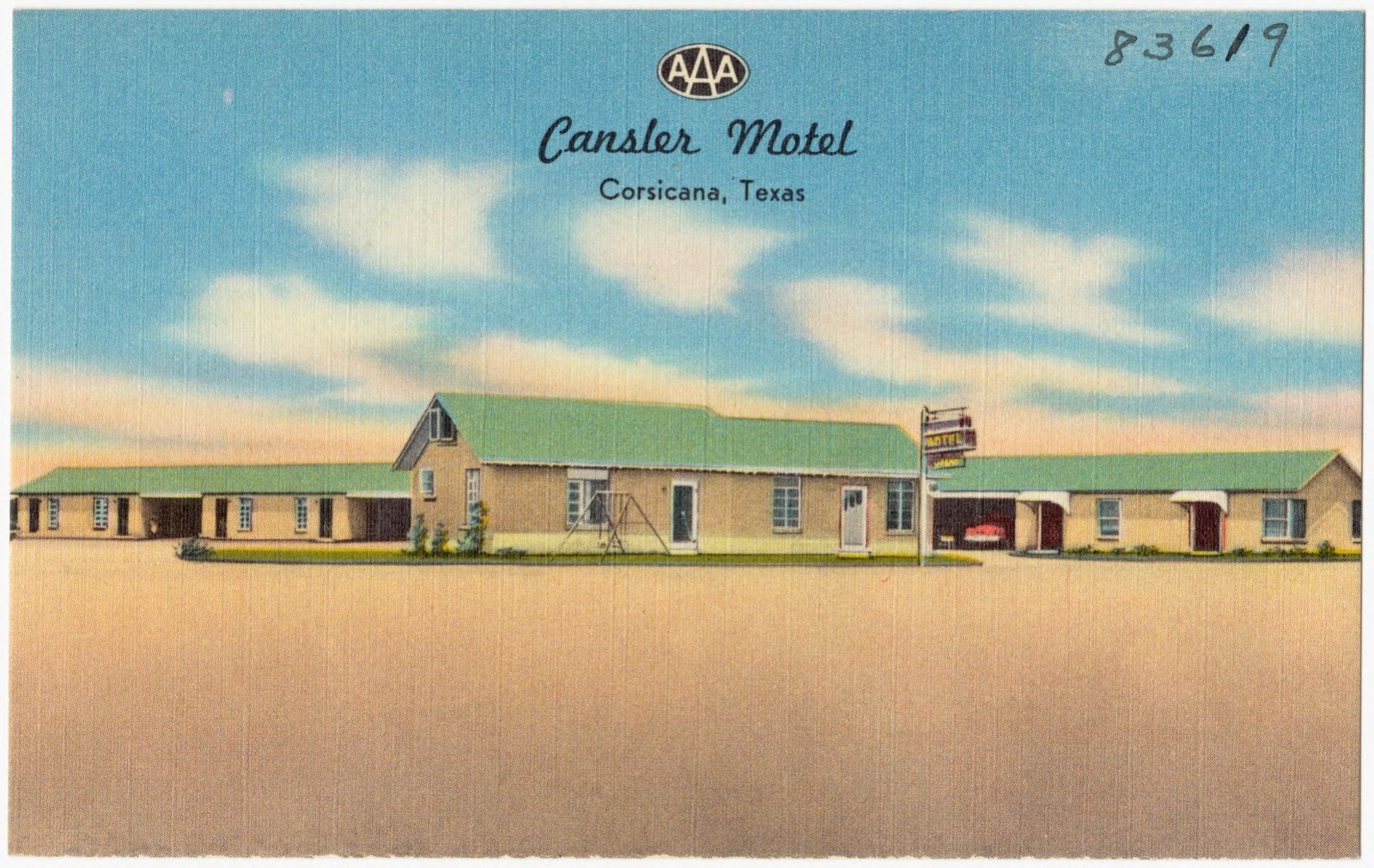 Cansler Motel, Corsicana, Texas, Boston Public Library - undated