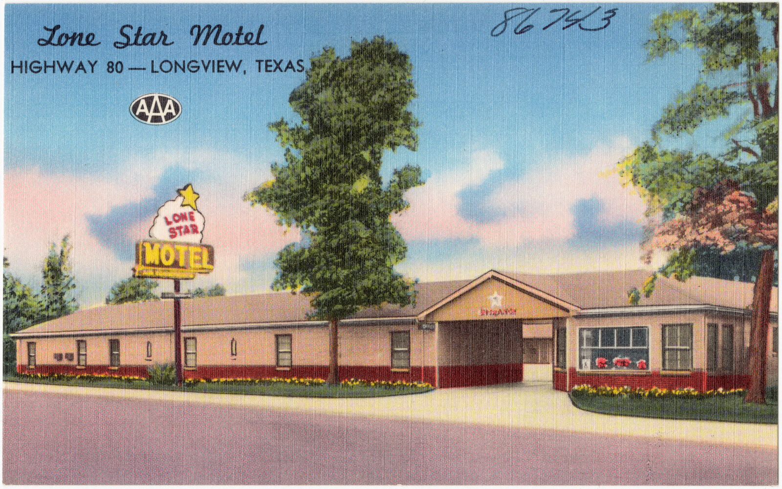 Lone Star Motel, Highway 80 -- Longview, Texas, Boston Public Library - undated