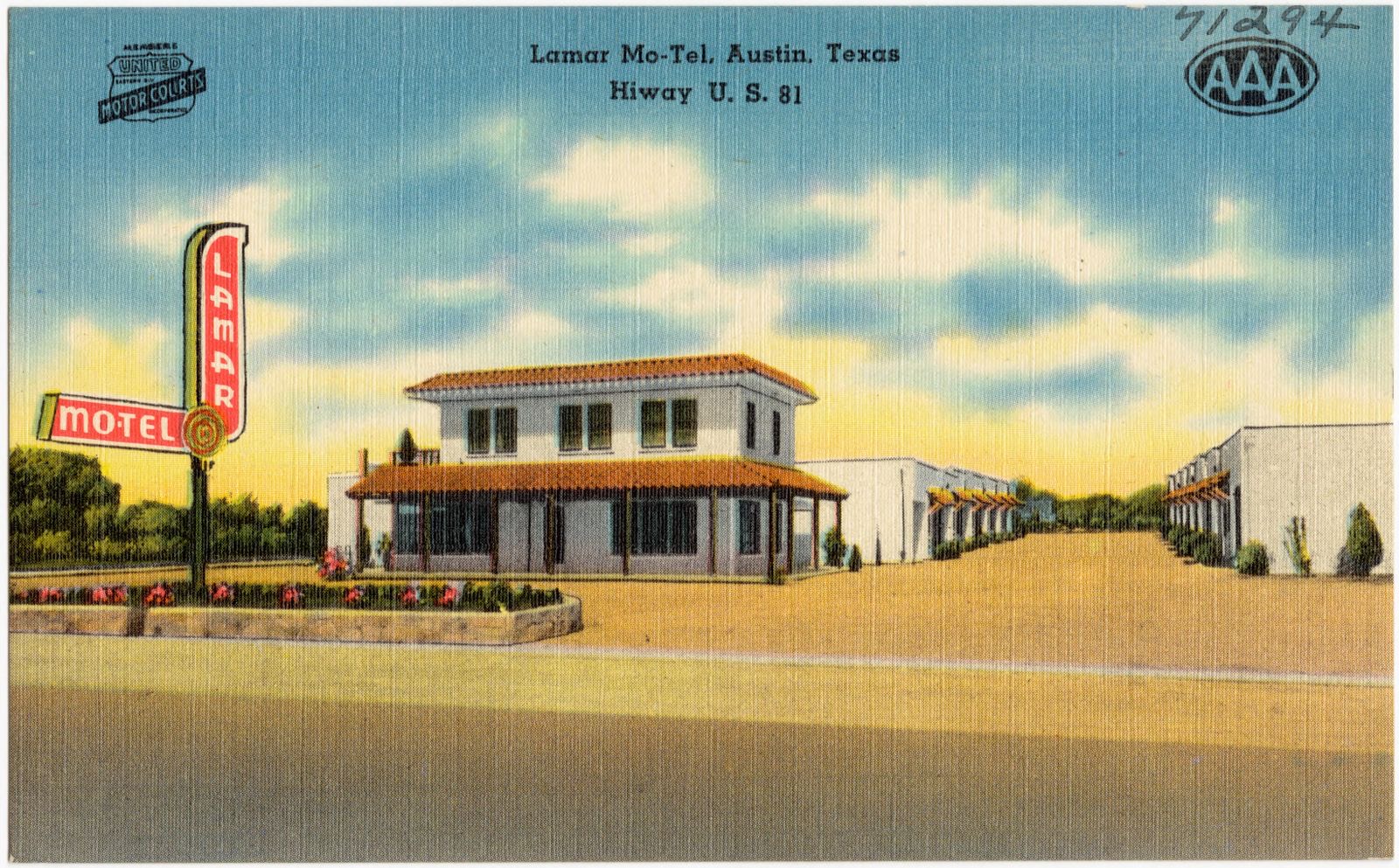 Lamar Mo-Tel, Austin, Texas, Hiway U.S. 81, Boston Public Library - undated