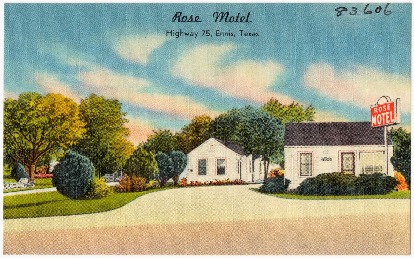 Rose Motel, Highway 75, Ennis, Texas, Boston Public Library - undated