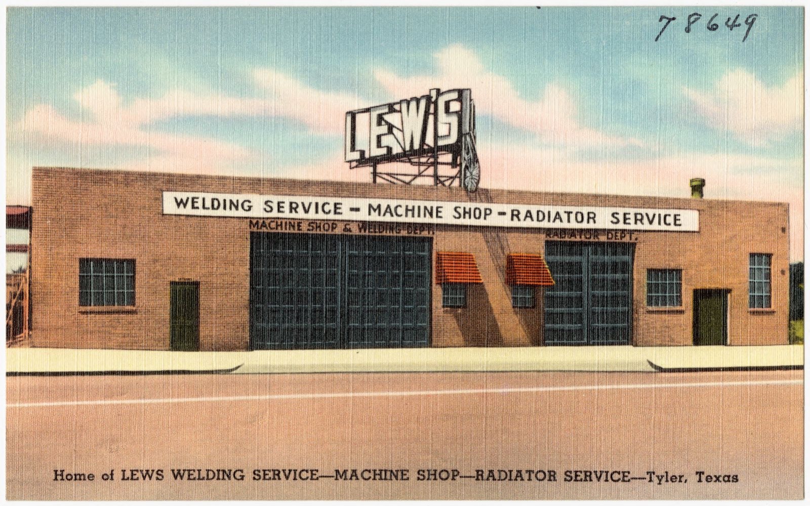 Home of Lew's Welding Service -- Machine Shop -- Radiator Service -- Tyler, Texas, Boston Public Library - undated