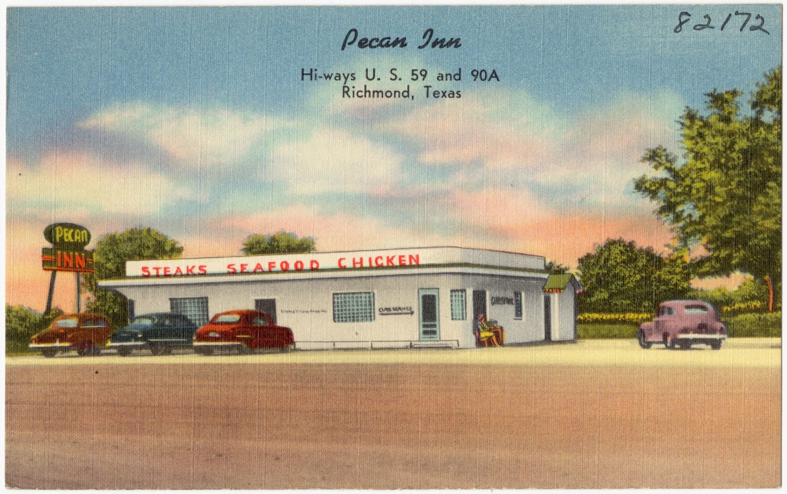 Pecan Inn, hi-ways U.S. 59 and 90A, Richmond, Texas, Boston Public Library - undated