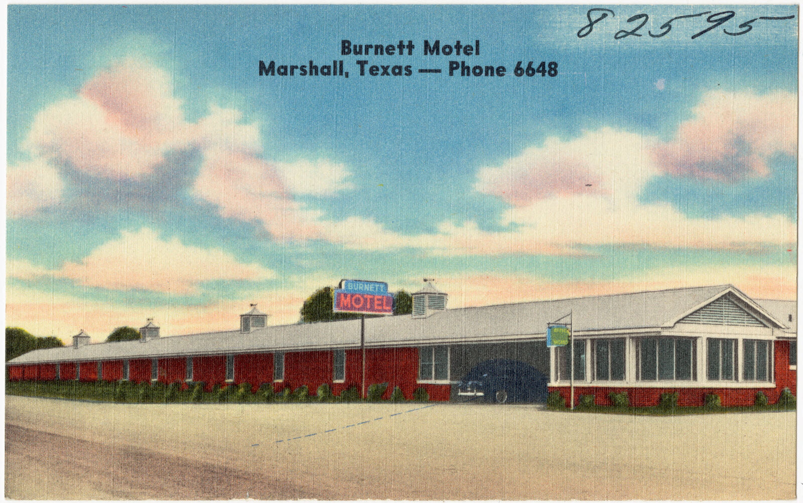 Burnett Motel, Marshall, Texas -- Phone 6648, Boston Public Library - undated