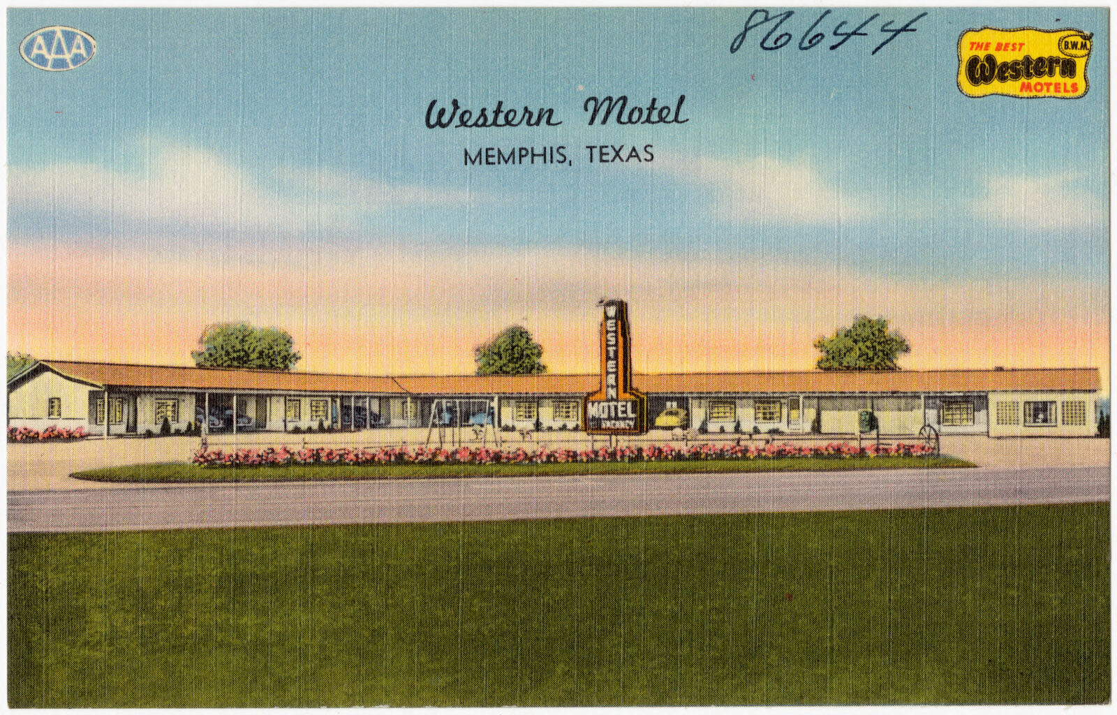 Western Motel, Memphis, Texas, Boston Public Library - undated