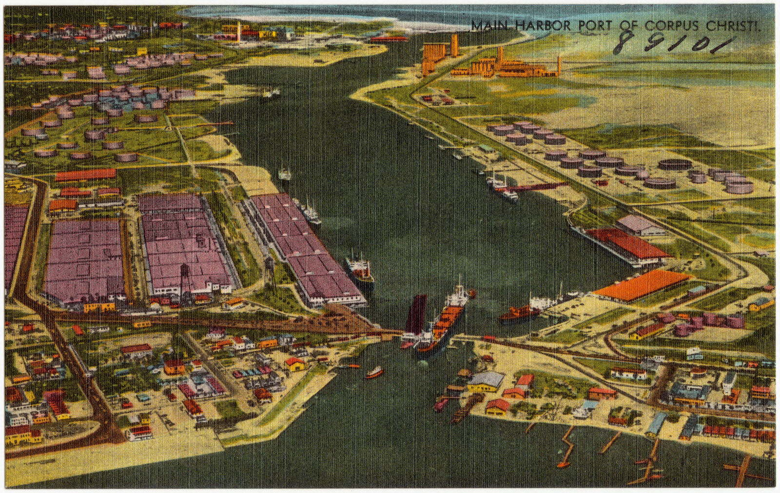 Main harbor port of Corpus Christi., Boston Public Library - undated