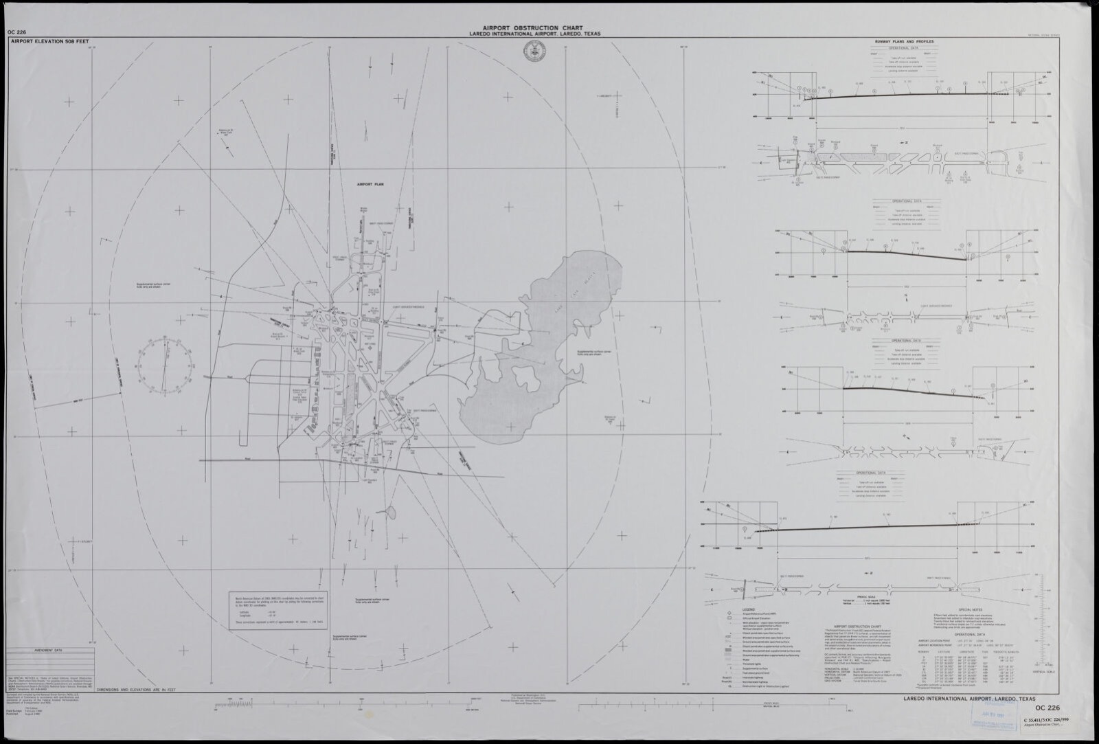 Airport obstruction chart OC 226, Laredo International Airport, Laredo, Texas, Boston Public Library - undated