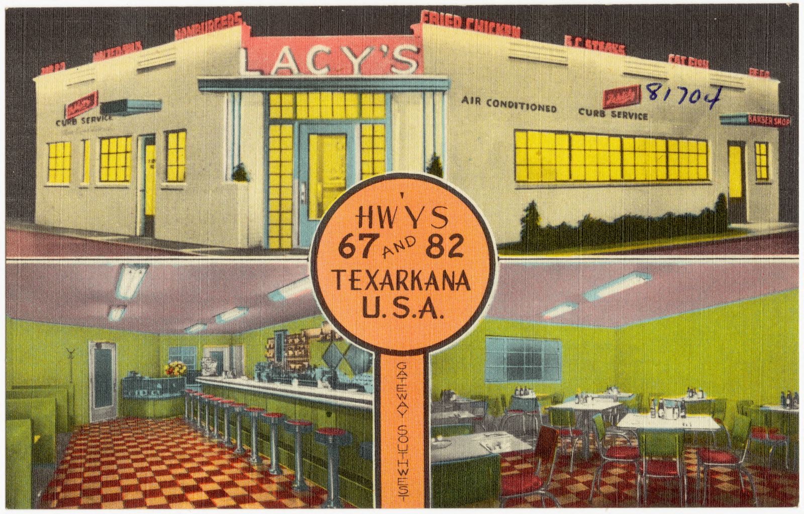 Lacy's, hwys 67 and 82, Texarkana, U. S. A., Boston Public Library - undated