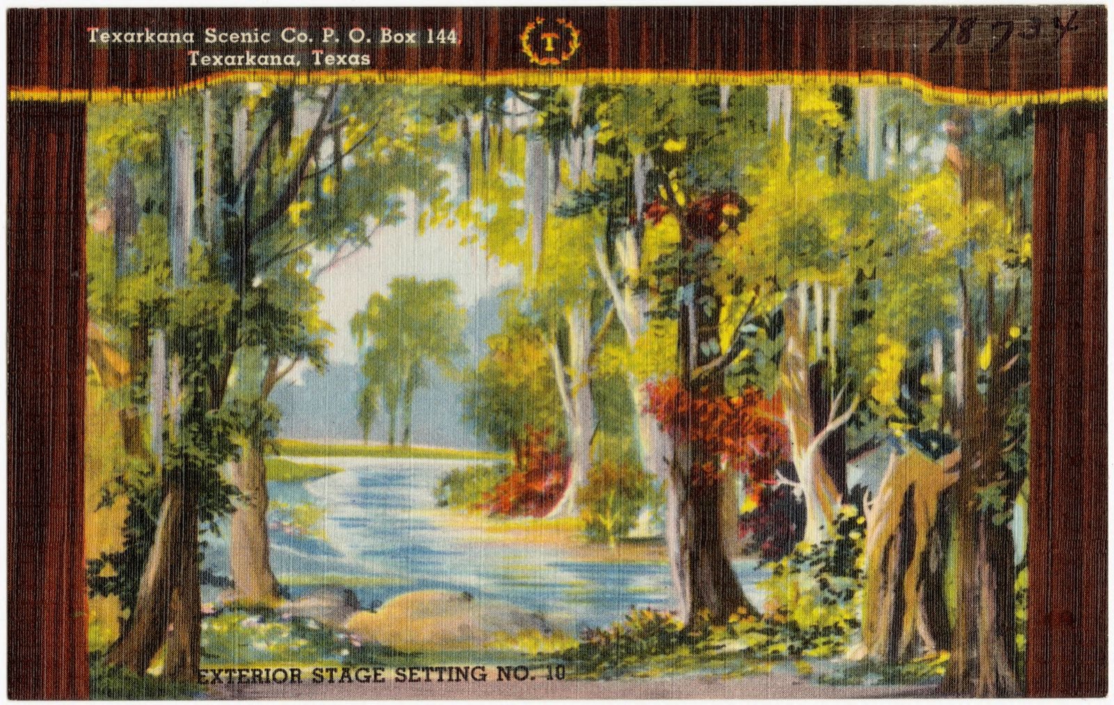 Texarkana Scenic Co., P. O. Box 114, Texarkana, Texas. Exterior stage setting No. 10, Boston Public Library - undated