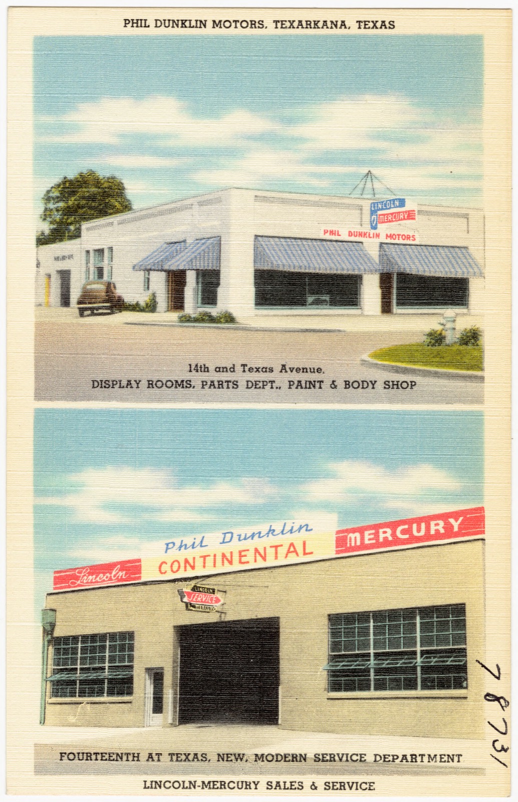 Phil Dunklin Motors, Texarkana, Texas, Boston Public Library - undated