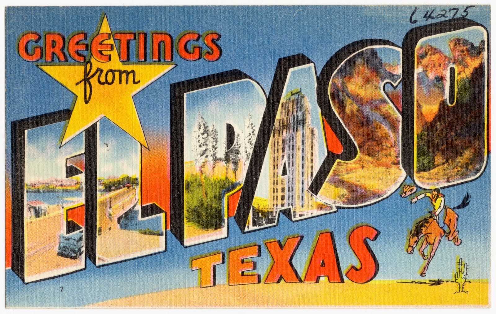 Greetings from El Paso, Texas, Boston Public Library - undated