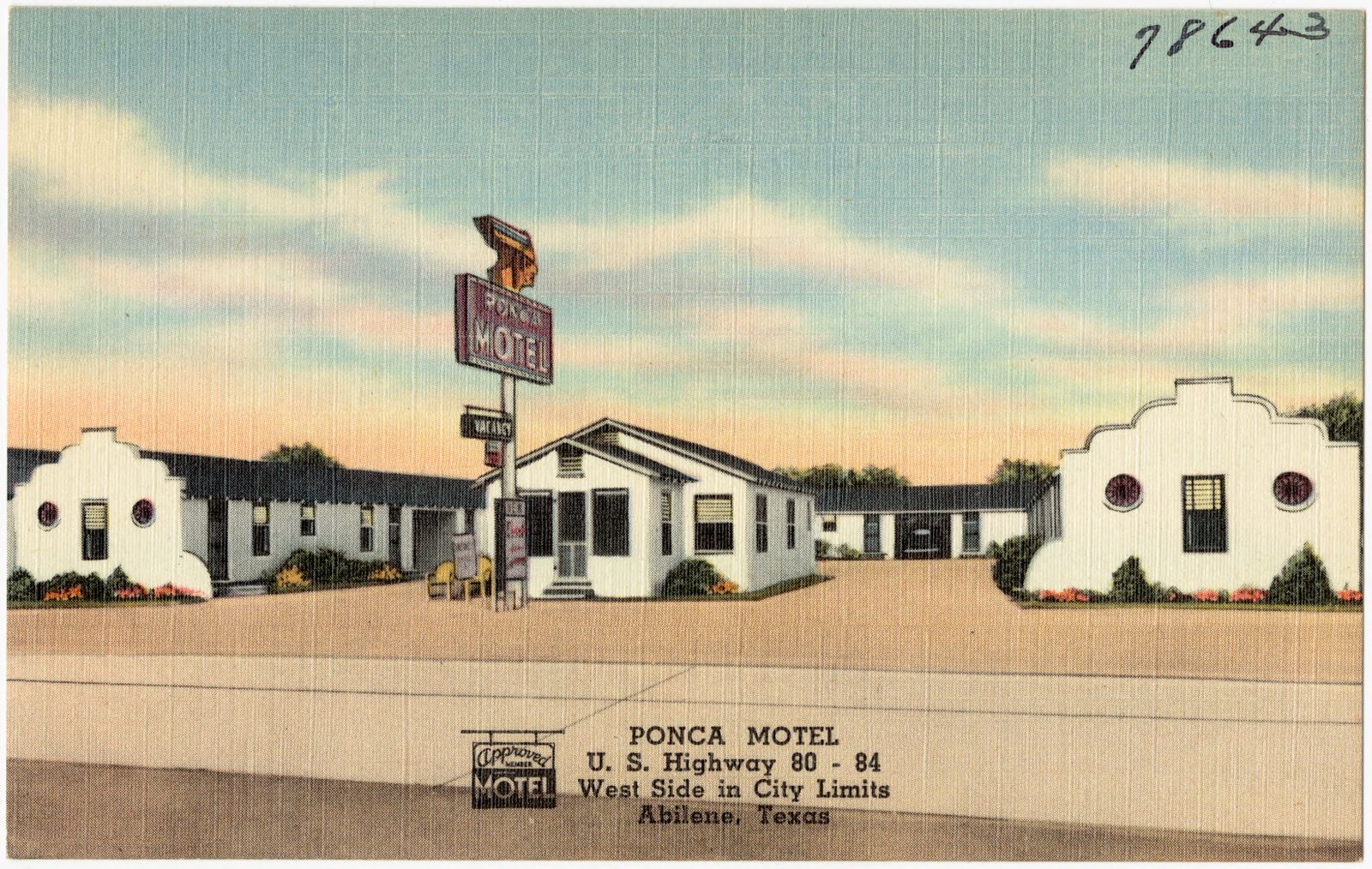 Ponca Motel, U.S. Highway 80 - 84, west side in city limits, Abilene, Texas, Boston Public Library - undated