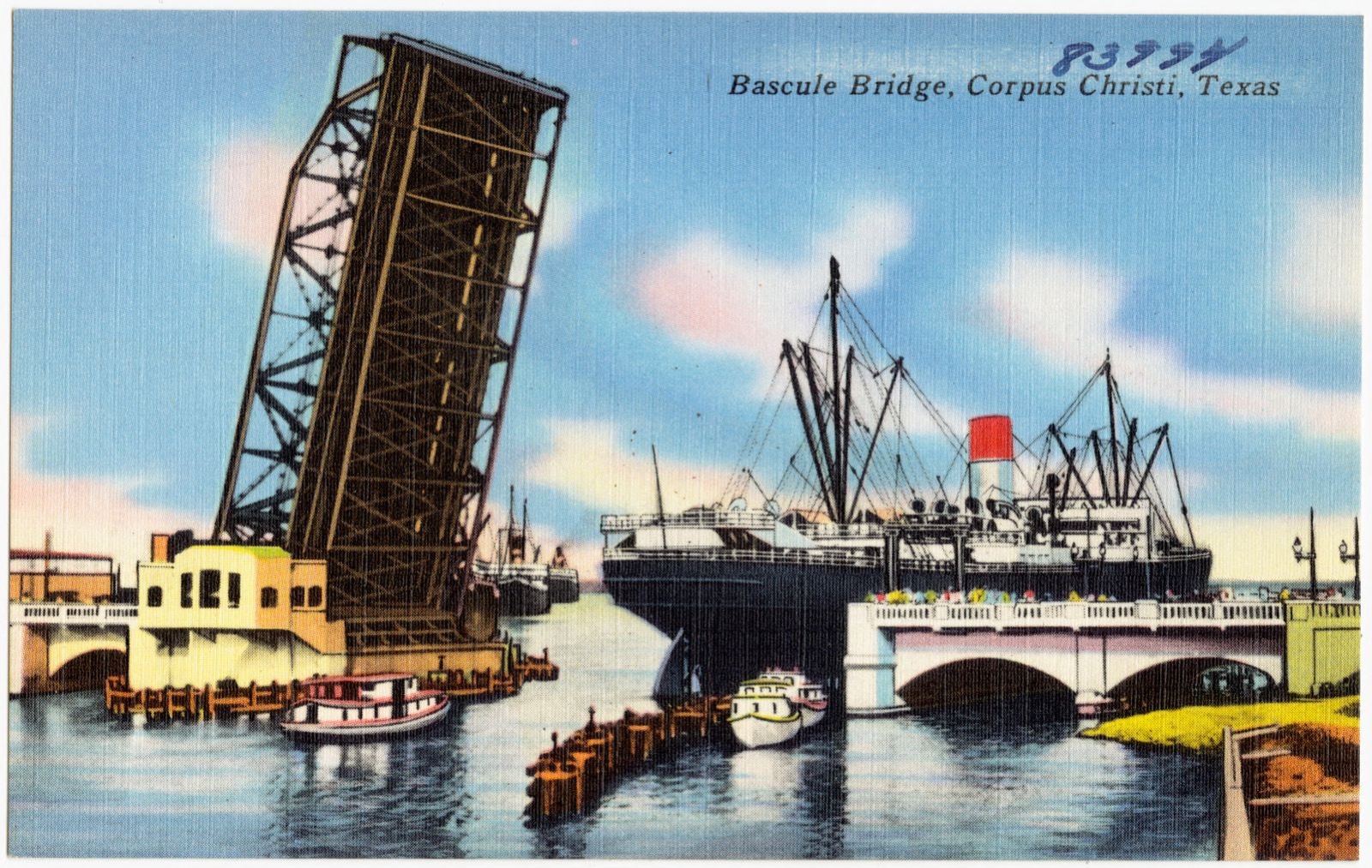 Bascule Bridge, Corpus Christi, Texas, Boston Public Library - undated