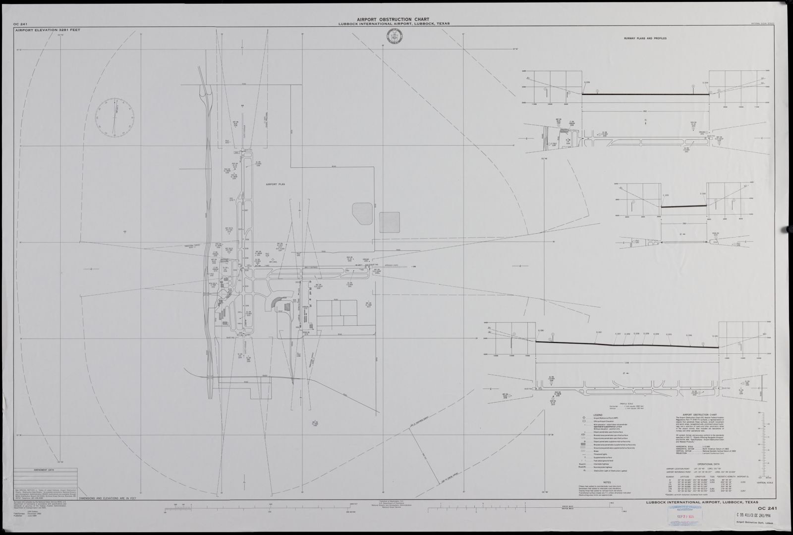 Airport obstruction chart OC 241, Lubbock International Airport, Lubbock, Texas, Boston Public Library - undated