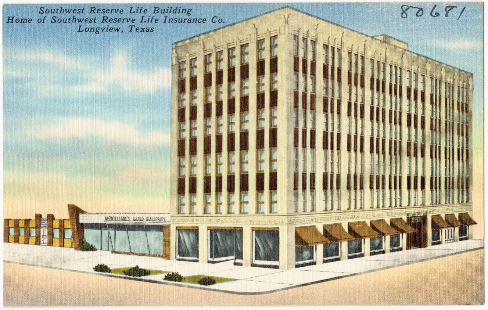 Southwest Reserve Life Building, home of Southwest Reserve Life Insurance Co., Longview, Texas, Boston Public Library - undated